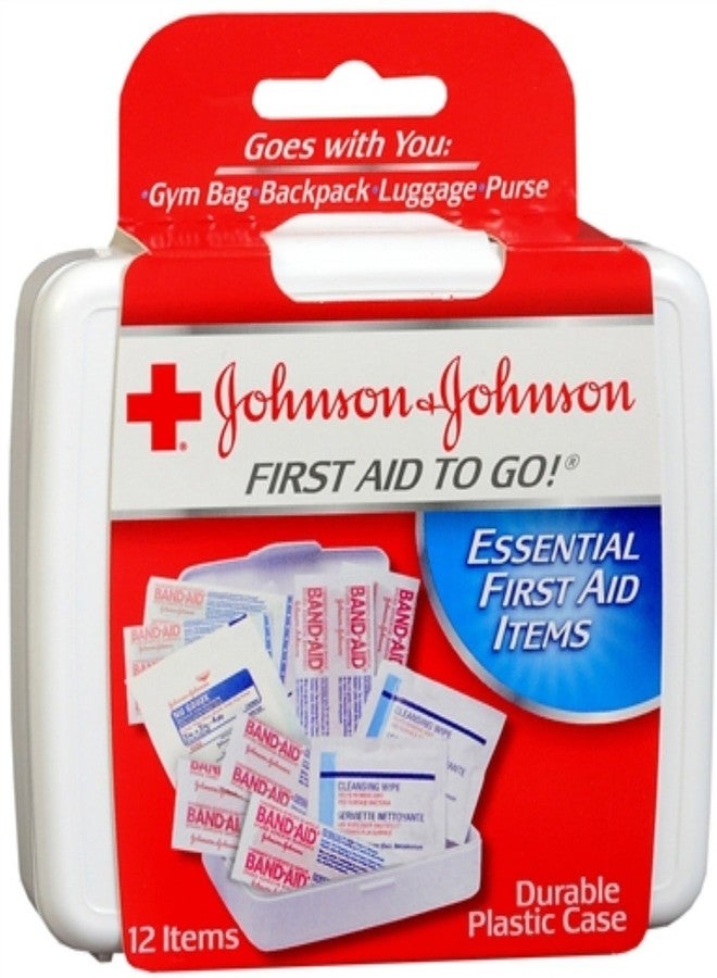 Mini First Aid to Go Kit, 12 Pieces, Plastic Case [Set of 4]